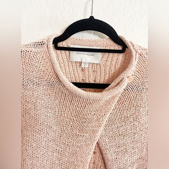 Brochu Walker x Revolve open Knit pink Lagenlook Cardigan. Small - Picture 4 of 8